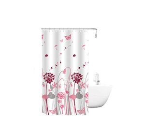 Cortina Para Ducha Flores Estampadas Impermeable 180x180cm