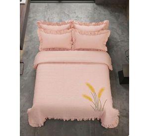 Quilt Cubrecama  Verano Estampado Floral con Bobos 2 Plazas03