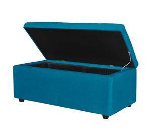 Banqueta Baul Felpa 100 X 50 X 45 azul petroleo