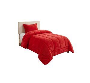 Cubrecama de Plush con Chiporro Diseño Ondas 1,5 plazas rojo