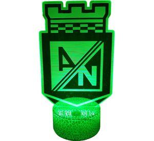Lámpara ilusión 3D Atlético Nacional Colombia 7 colores led