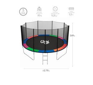 Cama Elástica 14ft 4,27 mts GlowUp con Malla seguridad + Escalera