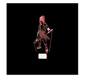 Lampara 3d Sasuke Espada Base Reloj USB