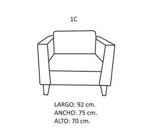 SOFA SICILIA 1C TELA  VELVET  NEGRO