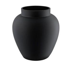Adorno Jarrón Florero ASINDRO vidrio Negro 23x22 cm