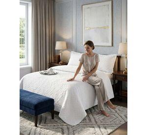 Quilt de Verano Transpirable, Ligero y Elegante 2 plaza Blanco