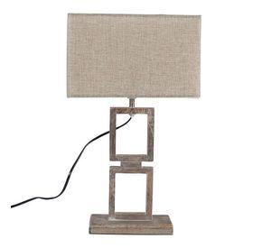 LAMPARA DE SOBREMESA MADERA CAFE E27 1X40W
