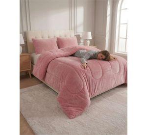 Cubrecama de Plush con Chiporro Diseño Ondas king / Super king rosa