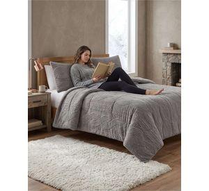 Cubrecama Trenzado Ultra Suave Invierno + Fundas gris oscuro