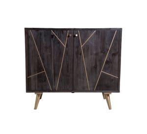 Comoda mong de madera negra 102x90