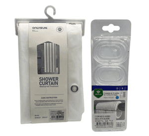 Cortina de Baño Impermeable 180x180cm con 12 Argollas de Plástico - Color Blanco