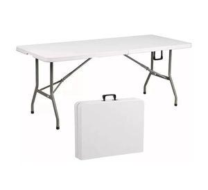 Mesa Plegable 1.8 Mts Tipo Maleta Portatil Camping Jardin Blanco