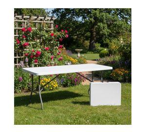 Mesa Plegable 1.8 Mts Tipo Maleta Portatil Camping Jardin Blanco