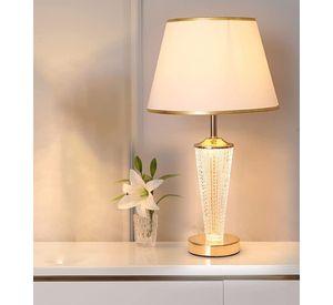 Hermosa Lampara Base Metal Cuerpo Vidrio Transparente 49 Cm