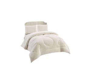 Cubrecama Plumón Jacquard Premium 2 Plazas Invierno Térmico blanco