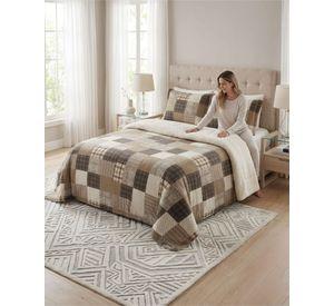 Set Cubrecama Sherpa Con Sabanas Termicas King m1