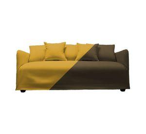 Sofá Dua 2 Fundas Intercambiables Amarillo Y Cafe