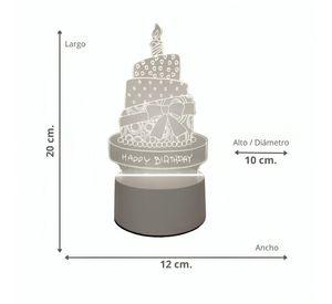 Lámpara LED De Mesa 3D USB Luz Torta de Cumpleaños