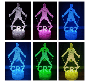 Lampara ilusión 3D Cristiano Ronaldo 7 Colores Led CR7