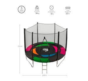 Cama Elástica 2,44 mts 8ft Glowup + Escalera Edición Exclusiva P