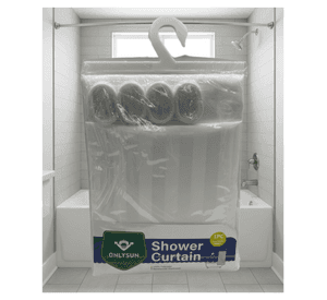 Cortina de Ducha Blanca 100% Poliéster con Tratamiento Impermeable - Incluye Ganchos