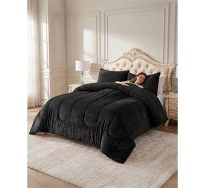 Cubrecama de Plush con Chiporro Diseño Ondas king / Super king negro