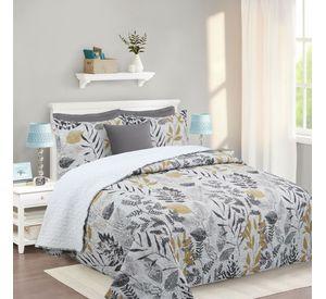 Cubrecama Quilt Sherpa 2pl - Varios Modelos W.m G Gris Negro