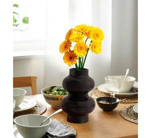 Jarrón Florero Decoración Hogar Cerámica Moderno Negro Jhn