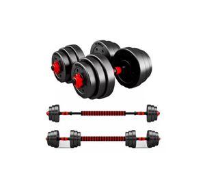 Set 2 De Mancuernas Ajustable De 15kg Con Unión Extensor Color Rojo