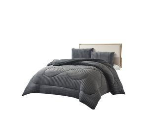 COBERTOR DE INVIERNO CON CHIPORRO RELIEVE LINEAS ELEGANTE KING UNICOLOR QUITA FRÍO NR TFI