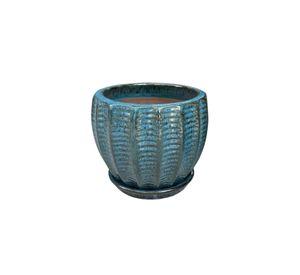 Maceta Hosse 20 Azul Pacifico con plato