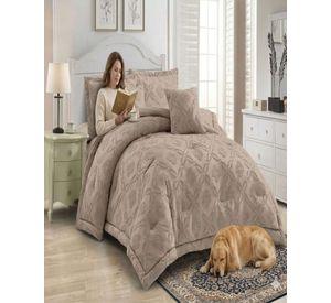 Cubrecama Quilt Nórdico Delgado Diseño Flores king beige