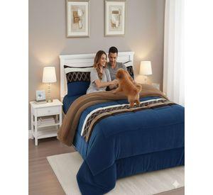 Cubrecama Premium Plush y Chiporro color azul King