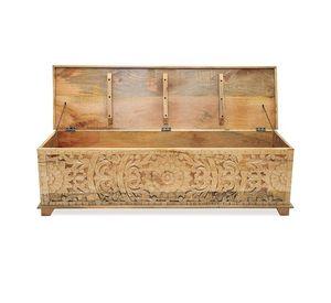 Mesa Lateral Bikaner madera reciclada importada de India. se puede usar como baul