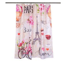 Set Cortina Baño Paris Rouge 1.80x1.80 cm.