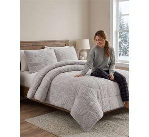 Cubrecama Trenzado Ultra Suave Invierno + Fundas gris claro
