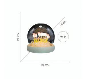 Lámpara LED Decorativa Tulipán en Cúpula de Vidrio