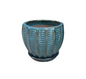 Maceta Hosse 37 Azul Pacifico con plato