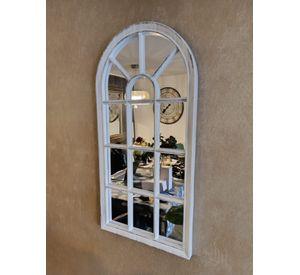 Espejo Forma Ventana, Blanco Invierno Envejecido 70x35 Cm