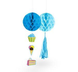 DECO COLGANTE PANAL CELESTE/AZUL 2PCS X1 UNI
