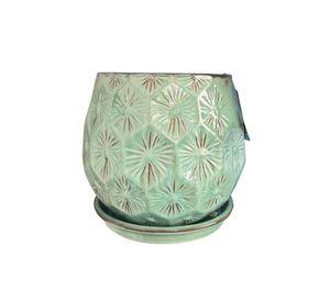 Maceta Patelle 38 Verde Musgo con plato