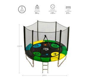 Cama Elástica 2,44 mts 8ft Glowup + Escalera Edición Gamer Exclusiva P