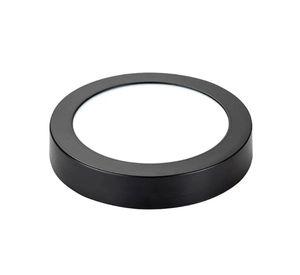 Panel Sobrepuesto Redondo Negro 6w Calido 3000k