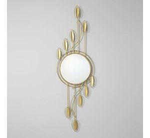 Espejo Decorativo Dorado 116cm, Diseño Hojas
