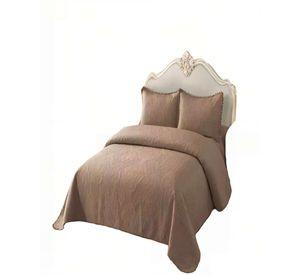 QUILT CUBRECAMA DE VERANO 1,5 PLAZAS CON POMPON COLOR MARRÓN