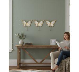 Set 3 Espejo Decorativo Mariposa Adorno Pared Hogar Jhn