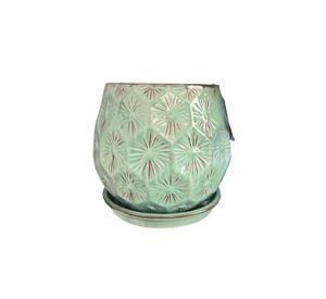 Maceta Patelle 26 Verde Musgo con plato
