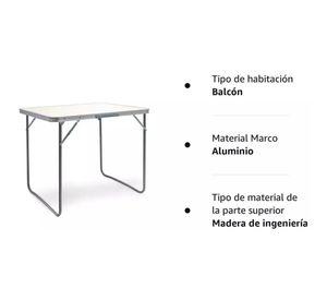 MESA PLEGABLE ALUMINIO PORTATIL CAMPING 50CM X 70CM