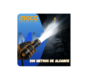 Linterna Led 3w Aluminio Ingco 200 L menes 3 Pilas Aaa