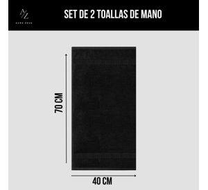 Juego De 2 Toallas De Mano 70x40 Cm Algodon 500g Baño Set Az